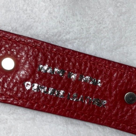 Heart dog collar genuine leather size 20” red - Picture 8 of 8